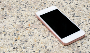 Phone on flat surface